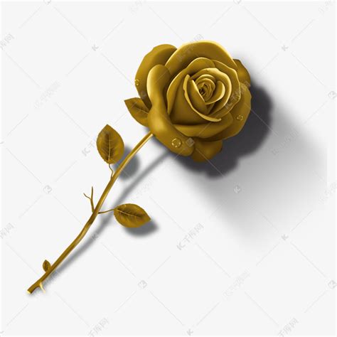 金色玫瑰花素材图片免费下载-千库网