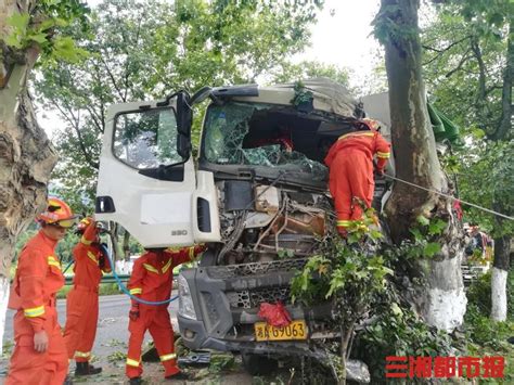 货车撞树后司机被卡驾驶室 宁乡消防员40分钟成功解救 - 今日关注 - 湖南在线 - 华声在线