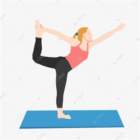 健身运动女生瑜伽小清新欧美风格卡通人物造型免抠图素材图片免费下载-千库网