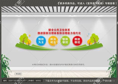 健全公共卫生服务体系文化墙图片下载_红动中国