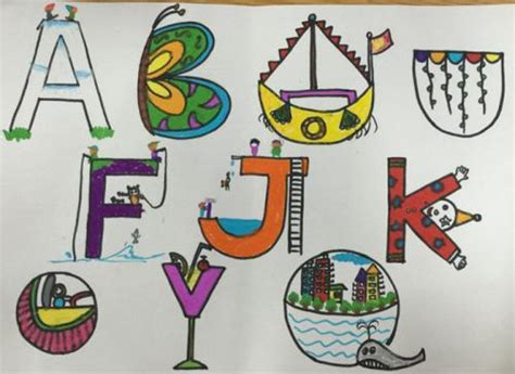 2020秋学期三年级英语字母创意画比赛结果公示-金坛区河滨小学