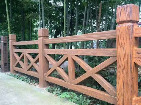 仿木2X-水泥仿木栏杆景区防护栏混凝土围栏实木栅栏-江西恒森景观工程有限公司