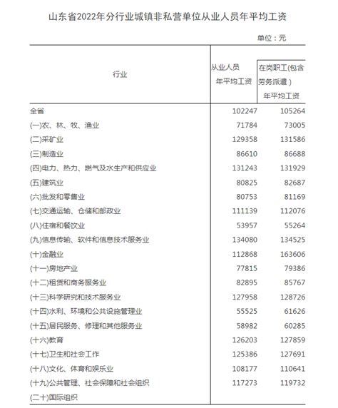 山东平均工资排名-2022山东工资最高的十大行业_排行榜123网