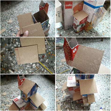 纸箱子做玩具最简单,废纸箱手工简单使用,废旧纸箱子玩具_大山谷图库