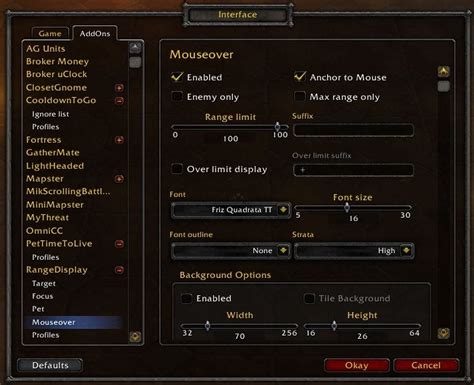 RangeDisplay : Combat Mods : World of Warcraft AddOns