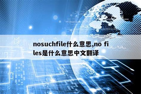 nosuchfile什么意思,no files是什么意思中文翻译|仙踪小栈