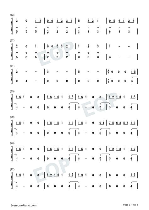 三葉のテーマ-三叶的主题曲-C调简单好听版双手简谱预览3-钢琴谱文件（五线谱、双手简谱、数字谱、Midi、PDF）免费下载
