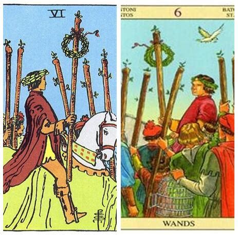 韦特塔罗牌权杖组权杖六（Six Of Wands）的牌面代表什么？_华易网