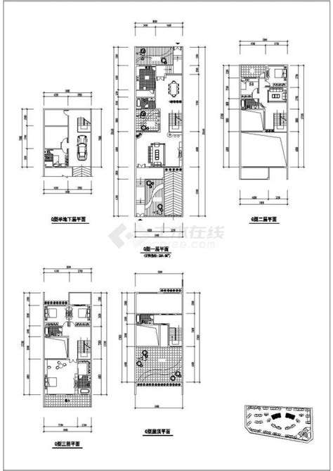 湖州市某小区3层别墅+高层公寓住宅楼全套平面设计CAD图纸_住宅小区_土木在线
