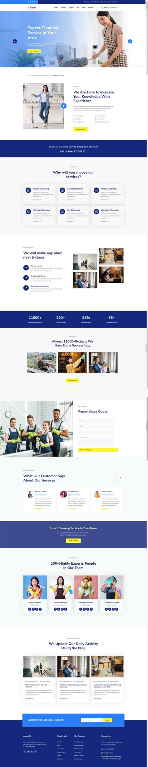 保洁公司网站SEO，家政服务网站设计模板-17素材网