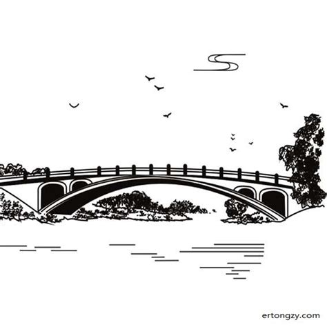 大桥简笔画怎么画 大桥简笔画好看 - 水彩迷