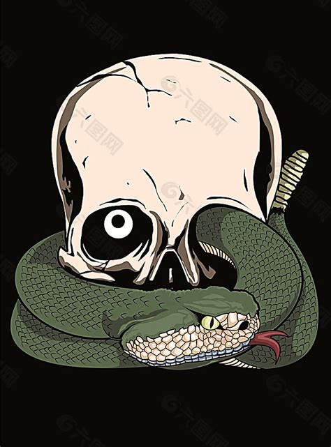 骷髅头与蛇设计设计元素素材免费下载(图片编号:6003163)-六图网