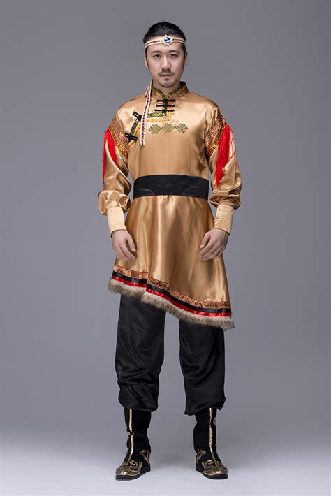 简约大气的蒙古袍男装，少数民族服装_民族服装_中国古风图片大全_古风家
