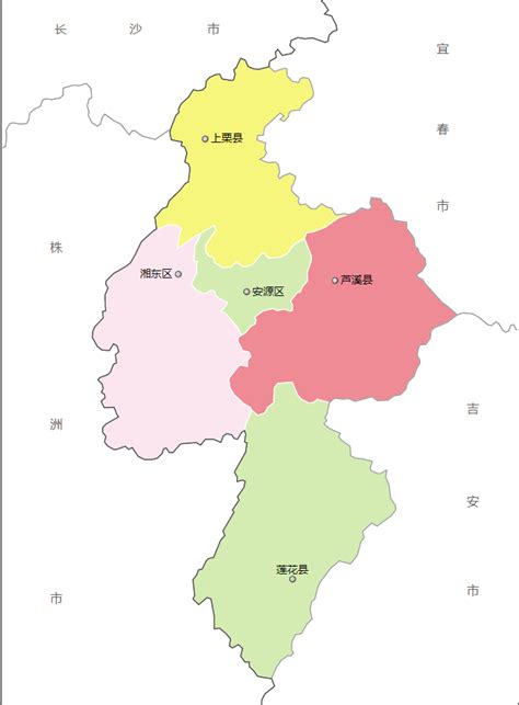 萍乡市行政区划图 - 中国旅游资讯网365135.COM
