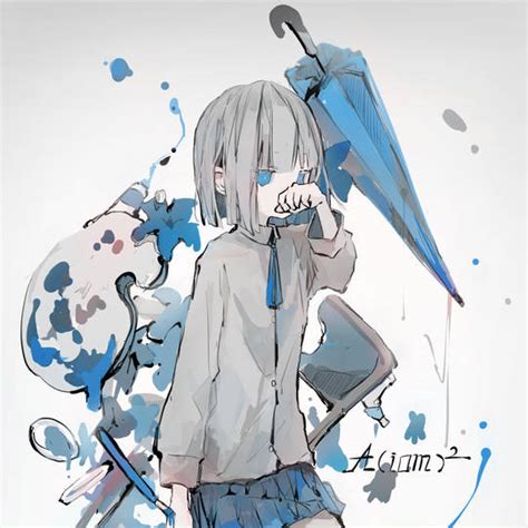 温柔忧郁插画头像女生