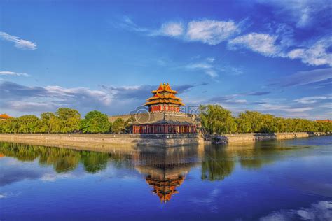 日落紫禁城图片