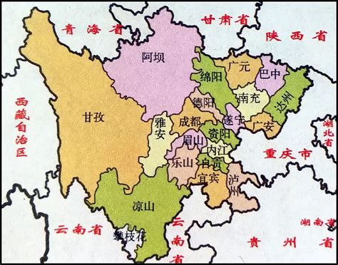 四川地图简图 - 四川省地图 - 地理教师网