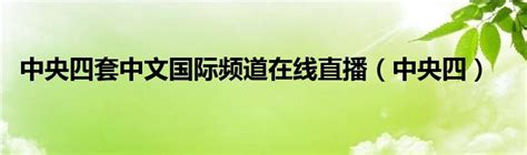 中央四套中文国际频道在线直播（中央四）_草根科学网