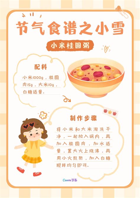 黄白色早餐食谱可爱餐饮分享中文食谱 - 模板 - Canva可画