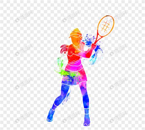创意网球运动员身影元素素材下载-正版素材401810906-摄图网