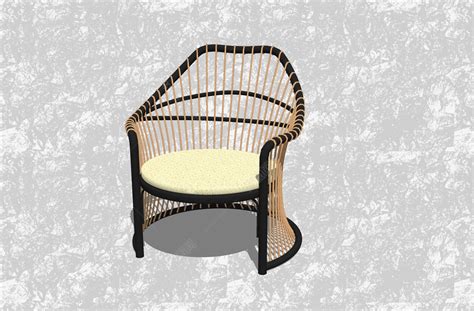 现代创意小座椅草图大师模型，镂空式休闲椅su模型下载 - sketchup网