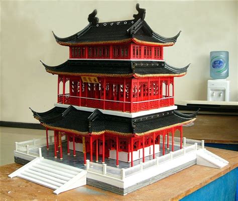 自己制作古建筑模型,手工筷子制作古建筑,建筑模型制作程_大山谷图库