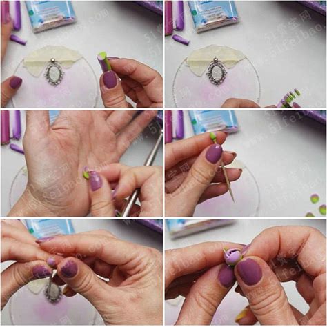 软陶珠宝饰品做法，饰品紫玫瑰吊坠的DIY方法 - 手工小制作 - 51费宝网