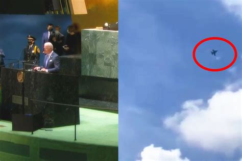实拍：拜登在联合国演讲 一架飞机闯入大楼禁飞区 战机紧急拦截！_凤凰网视频_凤凰网
