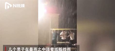 4男子雨中顶纸板喝酒：朋友两年没见，疯狂一次_七环视频_澎湃新闻-The Paper