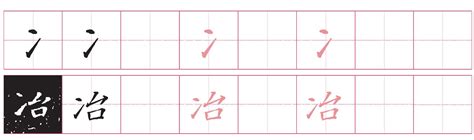 毛笔书法中三点水“氵”与两点水“冫”的写法与结构分析