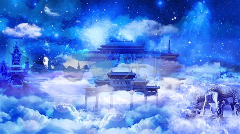 古风仙境仙侠游戏云层梦幻海报背景图片免费下载-千库网