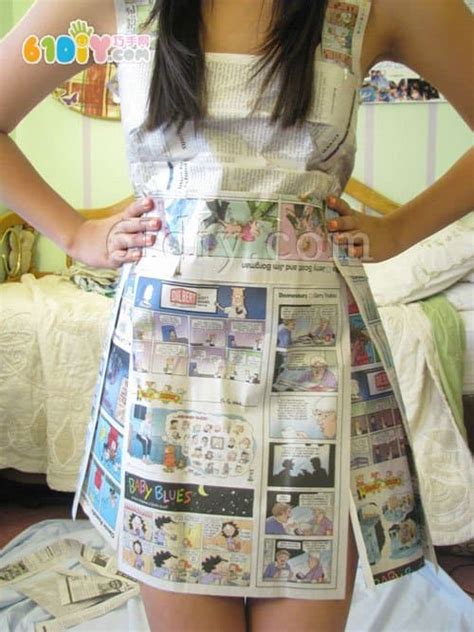 用报纸制作裙子图解_报纸杂志手工_巧巧手幼儿手工网