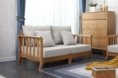 全实木沙发组合 现代客厅小户型布艺北欧沙发 白橡木原木家具-多人沙发-2021美间（软装设计采购助手）