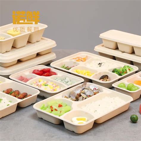 一次性餐盒外卖打包盒四格长方形带盖快餐盒商用透明塑料打包盒-阿里巴巴