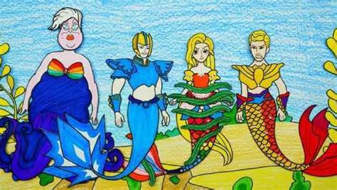 星星童话手绘定格动画：王子变人鱼去海底找美人鱼星星，发现了被关押的美人鱼星星_少儿_动画片大全_腾讯视频