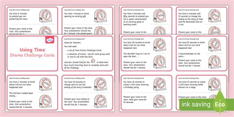 Using Time Drama Challenge Cards (teacher made) - Twinkl