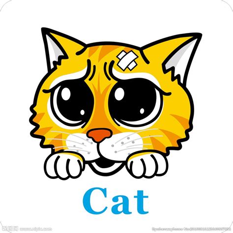 卡通动物头像 小猫加英文名称设计图__野生动物_生物世界_设计图库_昵图网nipic.com