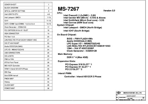 MSI MS-7267 REV 3.3 SCH Service Manual download, schematics, eeprom ...
