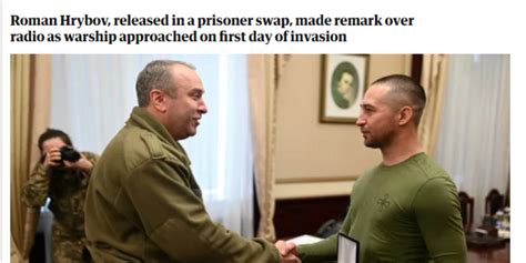 对俄军喊“去你X的”蛇岛士兵通过交换战俘获释，被乌克兰授予奖章_手机新浪网
