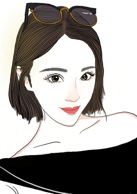 温柔大叔插画头像女生