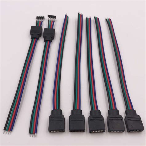 RGB4PIN母头线5050rgb灯带连接线rgb4p排母线控制器连接线15cm-阿里巴巴
