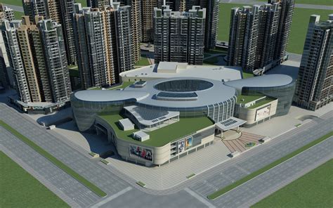 清远美林商业中心su模型下载-光辉城市