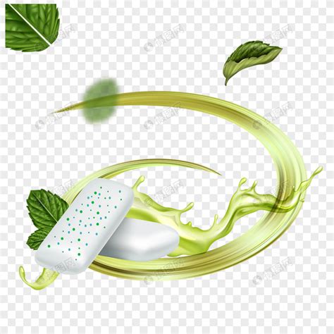 绿茶口香糖和茶叶元素素材下载-正版素材402115968-摄图网
