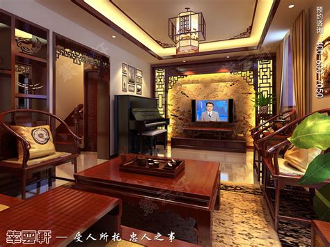 北京别墅现代中式装修效果图，二层起居室装修_紫云轩中式设计图库