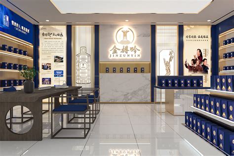 新中式烟酒白酒专卖店，展台展柜3d模型下载-【集简空间】「每日更新」