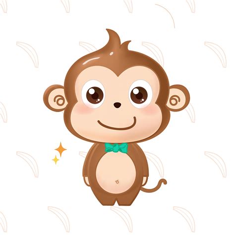 手绘可爱的小猴子免抠图素材图片免费下载-千库网
