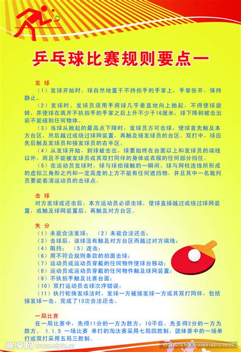 乒乓球比赛规则要点设计图__展板模板_广告设计_设计图库_昵图网nipic.com