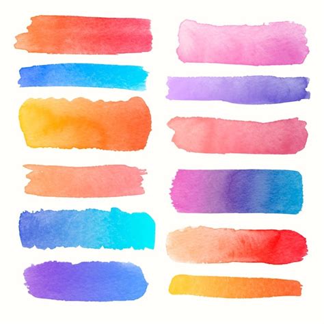Free Vector | Hand painted watercolor brush strokes collection