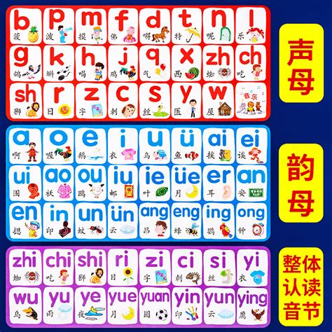 一年级语文汉语拼音表挂图拼音字母声母韵母整体认读音节墙贴挂图_虎窝淘