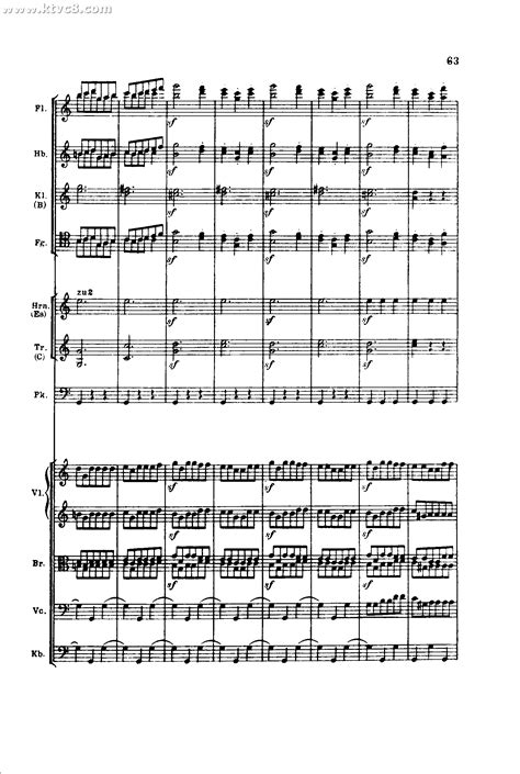 贝多芬第五交响曲 命运 第三乐章 快板 c 小调作品67 总谱 五线谱